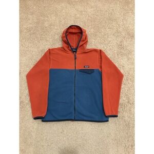 Patagonia Kids Micro D Snap-T Jacket Size Large (12) Wave Blue W/ Sumac Red